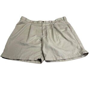 Roundtree & Yorke Men's Pleated Khaki Zip Up Button 4 Pocket Shorts SZ 46